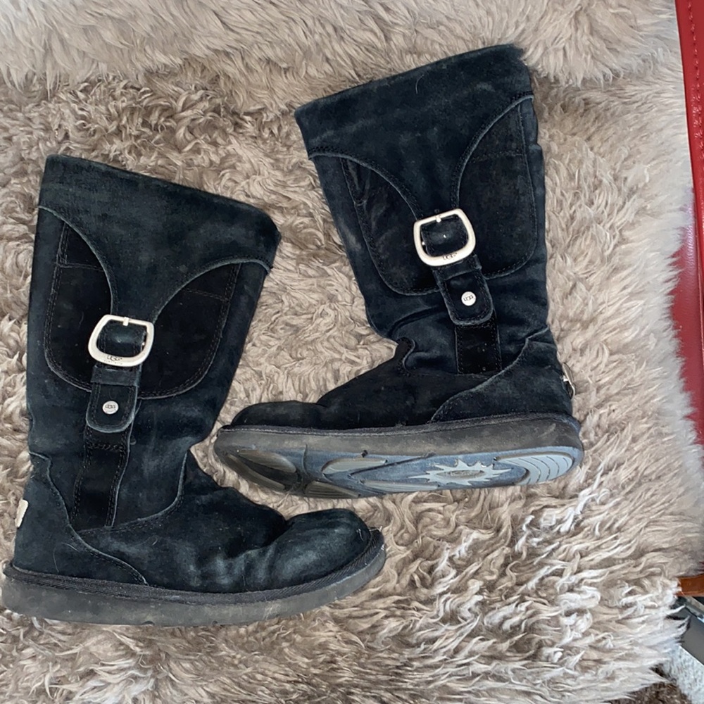 UGG Retro Cargo Pocket Boot in Black Suede